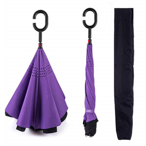 2018 Nouvelle innovation coloré couleur unie personnalisé magicbrella c poignée inversée <span class=keywords><strong>parapluie</strong></span> - Product Image 3