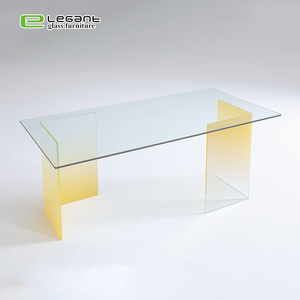 Double Peinture Verte <span class=keywords><strong>Table</strong></span> Basse En Verre Courbé - Product Image 3