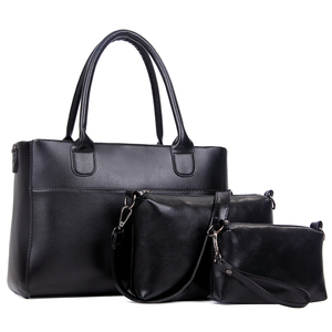 En gros de mode 3 pièce ensemble blanc verni brillant 100% dames grand sac à main sac en cuir avec couleur personnalisée - Product Image 3