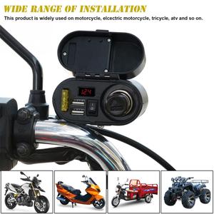 12-24V xe máy kép USB Thuốc lá nhẹ hơn & vôn kế đồng hồ kỹ thuật số - Product Image 5