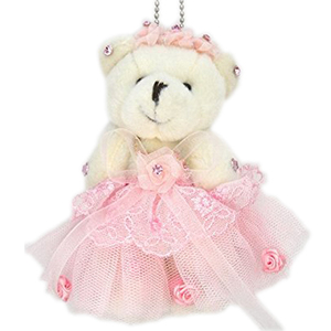 8 cm <span class=keywords><strong>Rosa</strong></span> oso de peluche clave cadena con arco iris - Product Image 4