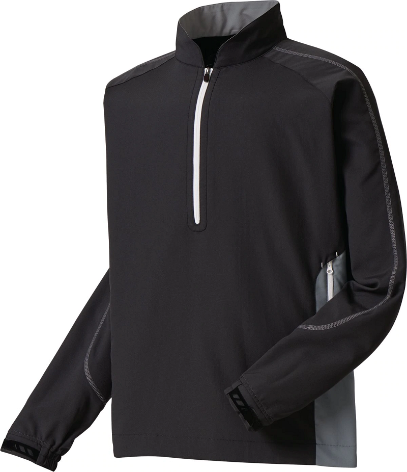 Мужская скрепленная ткань, дышащая куртка с регулируемыми манжетами и молнией спереди для гольфа