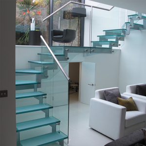 <span class=keywords><strong>Escalier</strong></span> <span class=keywords><strong>droit</strong></span> en acier et verre pour petits espaces, design d'<span class=keywords><strong>escalier</strong></span> utilisé à l'intérieur - Product Image 4