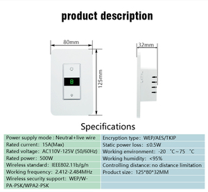 Kesen App Control remoto Wifi pared interruptor de regulador de luz con Control de voz - Product Image 2