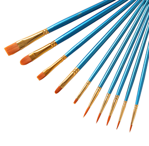 Art Fournitures 10 pièces Ensemble Durable Lisse Nylon Cheveux Acrylique Aquarelle Peinture Artiste Brosses - Product Image 3
