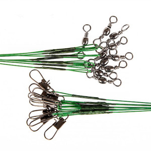 10 pz/set filo di acciaio <span class=keywords><strong>Leader</strong></span> con connettore accessorio da pesca girevole verde nero Olta Leadcore guinzaglio 15CM 20CM 25CM lenza - Product Image 5