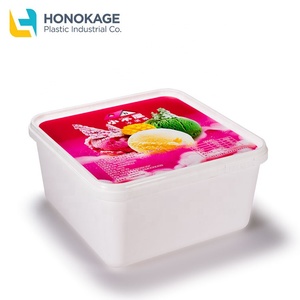 IML บรรจุภัณฑ์2000มิลลิลิตรสี่เหลี่ยมผืนผ้าถ้วยพลาสติกไอศครีม Pp ไอศครีมกล่องบรรจุภัณฑ์ที่กำหนดเองพิมพ์ - Product Image 2
