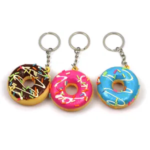 Khuyến mại kawaii PU Foam donut Bóp Squishies đồ chơi keychain