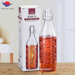 Suave transparente beber botella <span class=keywords><strong>de</strong></span> agua <span class=keywords><strong>de</strong></span> <span class=keywords><strong>vidrio</strong></span> con clip tapa/estilo especial hermético 1000 ml oscilación superior - Product Image 4