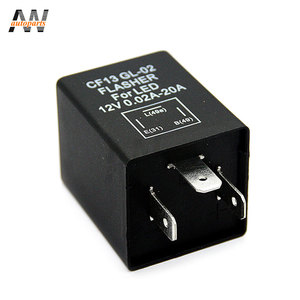 Aw CF13GL-02 3-pin LED <span class=keywords><strong>flasher</strong></span> tiếp sức xe đạp xe chỉ số lần lượt tín hiệu blinker ánh sáng màu đen châu Âu flashe tự động hệ thống điện - Product Image 3