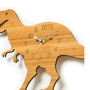 Venta caliente ecológico del dinosaurio en forma de reloj de pared de madera para los niños - Product Image 3