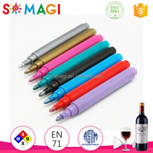 Una nueva forma de personalizar taza de vidrio-tinta de color metálico de vidrio de vino marcador pluma no-tóxico fácil venir - Product Image 4