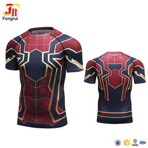 <span class=keywords><strong>Alianza</strong></span> superhéroe Superman Spiderman camiseta músculo hombres ropa 3D de impresión de sublimación de tinte Tops - Product Image 4