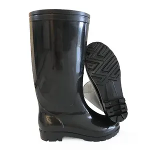 Very Cheap Oil Acid Alkali Chemical Resistant Waterproof Black Lightweight Non Safety Glitter Pvc Rain Boots