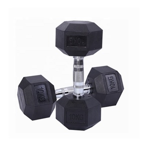 Profesyonel spor salonu fitness egzersiz kauçuk yüzey özel logo siyah altıgen halter ağırlık kaldırma - Product Image 3