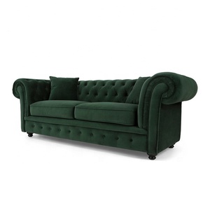 Moderne <span class=keywords><strong>Bleu</strong></span> <span class=keywords><strong>Velours</strong></span> Entièrement Tufté Chesterfield Salon Canapés Offre Spéciale - Product Image 5