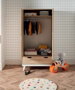 MDF Wooden Classic 2 Door Children's <strong>Wardrobe</strong> with Storage for Bedroom - Product Image 4