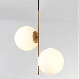 Nordic postmodern e27 Gold Wrought Iron Pendant Lamp Bed Room Bedside Hanging Lamp