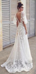 Vestidos <span class=keywords><strong>de</strong></span> <span class=keywords><strong>Novia</strong></span> Bohemios Sencillos <span class=keywords><strong>2021</strong></span>, <span class=keywords><strong>Vestido</strong></span> <span class=keywords><strong>de</strong></span> <span class=keywords><strong>Novia</strong></span> Línea A con Tul y Apliques, Vestidos <span class=keywords><strong>de</strong></span> <span class=keywords><strong>Novia</strong></span> con Cuello en V, <span class=keywords><strong>Vestido</strong></span> <span class=keywords><strong>de</strong></span> <span class=keywords><strong>Novia</strong></span> Sencillo y Sexy <span class=keywords><strong>para</strong></span> <span class=keywords><strong>Playa</strong></span> - Product Image 2