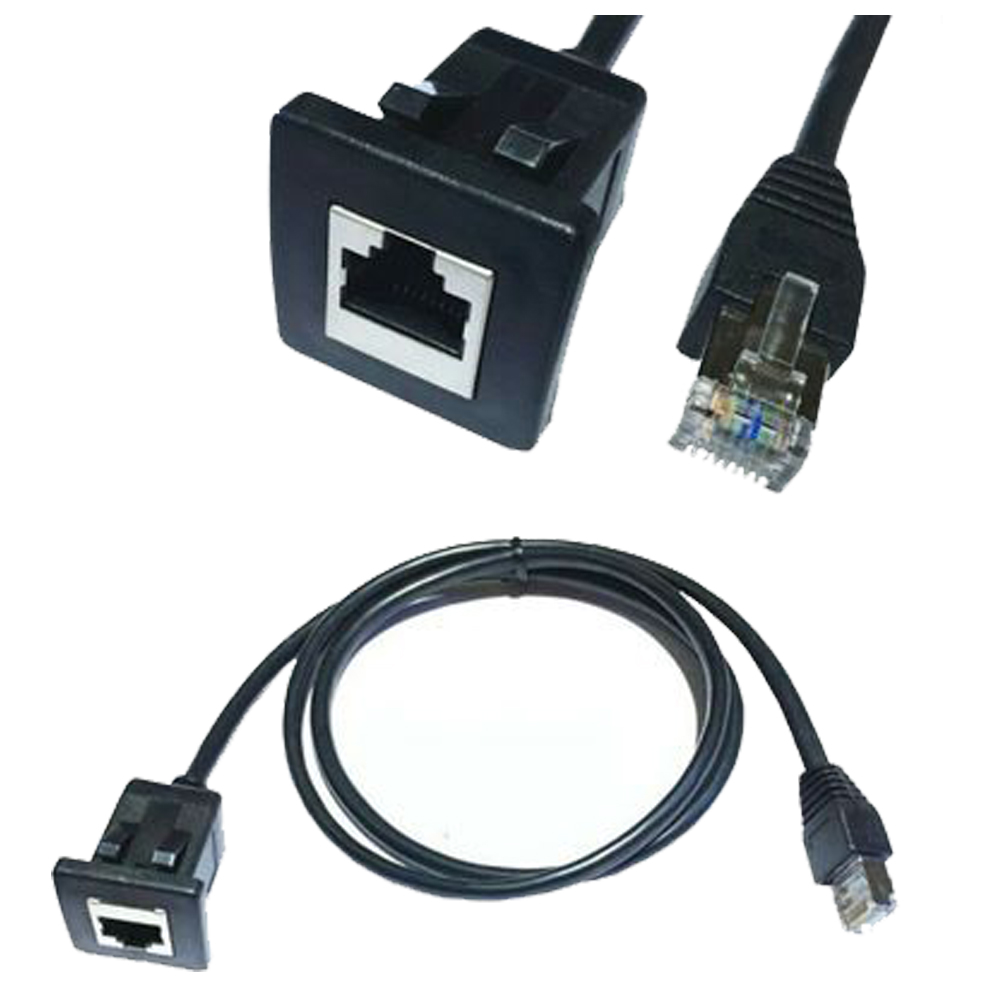 Бесплатный образец пользовательского сверхскоростного кабеля cate5e RJ45 с креплением на панель между штекером и гнездом Ethernet LAN сетевой Удлинительный кабель