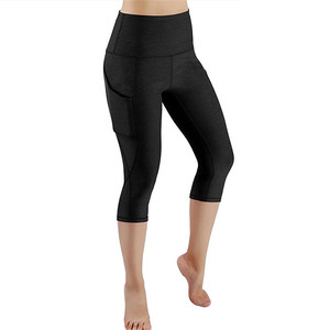Taille haute 3/4 Leggings pantalons de Yoga avec <span class=keywords><strong>poche</strong></span> pour <span class=keywords><strong>téléphone</strong></span> Push up Yoga pour femmes Leggings marque privée vêtements de sport pour femmes - Product Image 2