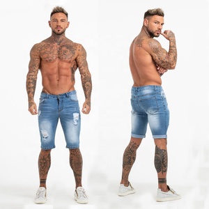 Nuovo Arrivo di Estate Blu Strappato Stretch Mutanda Calda Denim Brevi <span class=keywords><strong>Jeans</strong></span> Da <span class=keywords><strong>Uomo</strong></span> - Product Image 1