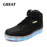 Greatshoe รองเท้าผ้าใบมีไฟ LED ด้านบน,รองเท้าผ้าใบระบายอากาศได้สำหรับเด็ก