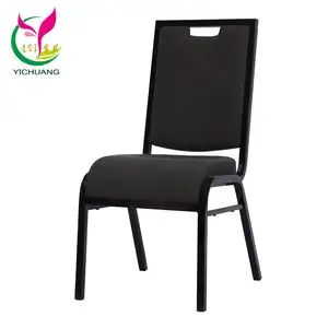 YC-ZL46 גבוהה באיכות ואלגנטי שחור מתכת מלון לערום אירועים כיסא