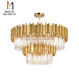 De lujo contemporáneo moderno de sala comedor de oro vestíbulo imperio candelabro de cristal - Product Image 1