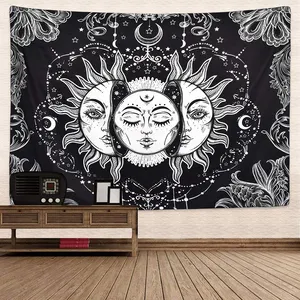 Psychedelic Wandbehang Tapisserie mit Kunst chakra Hippie Tapisserie Wand Hängen Sonne und Mond Tapisserie