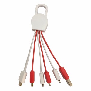 Tout En Un <span class=keywords><strong>Multi</strong></span> Kai Plat Ruban Personnalisé USB Câble avec Porte-clés - Product Image 4