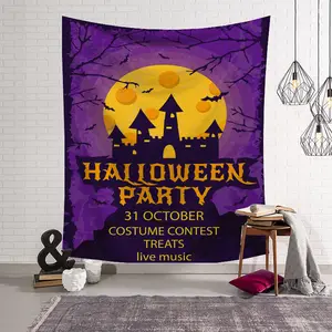 Atacado tapeçaria da suspensão de parede do dia das bruxas-Tapeçaria de parede estampada personalizada, g & d halloween para venda