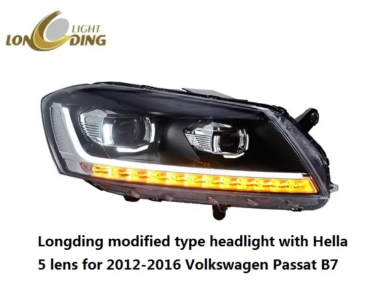 Longding licht modifizierten typ kopf licht mit Hella 5 objektiv für 2012-2016 Volkswagen Passat B7