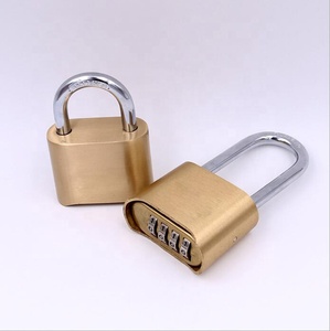 AJF निविड़ अंधकार <span class=keywords><strong>Rustproof</strong></span> आउटडोर ताला हथकड़ी नीचे पासवर्ड ताला दरवाजा गोदाम चैम्बर ताला लंबे समय हथकड़ी पीतल दरवाजा 4 बिट - Product Image 3