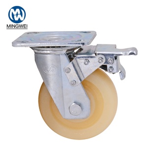 Rodas de borda industrial giratórias de nylon/pp 5 polegadas com freio de travamento - Product Image 2