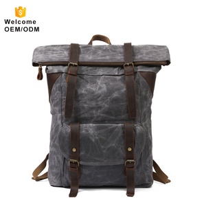 Bajo MOQ <span class=keywords><strong>camping</strong></span> impermeable senderismo viajes portátil mochila de los hombres al por mayor negro morral de la lona - Product Image 3