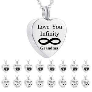 Te amo corazón infinito Mamá <span class=keywords><strong>y</strong></span> <span class=keywords><strong>Pap</strong></span>á cremación urna COLLAR COLGANTE relleno de embudo Kit regalo de Memorial - Product Image 1