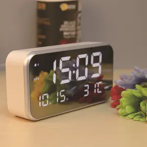 Desktop spiegel panel akkord musik alarm digital LED uhr kalender