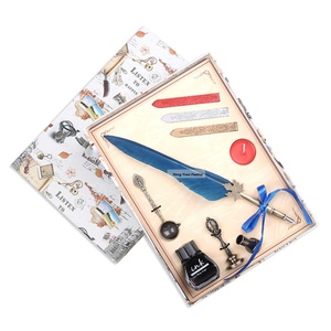 Antiguo pluma de la pluma de caligrafía con Extra de 5 pcs de Metal plumín escribir bolígrafos para regalo de Navidad - Product Image 1