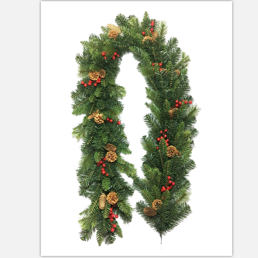 Spruce string cones Berry Ornament red berries luxury Christmas wreath