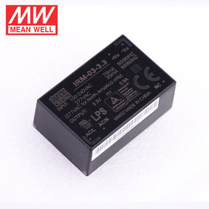 SMPS MeanWell IRM-03-<span class=keywords><strong>3.3</strong></span> 3W 3.3V 900mA AC-DC فتح إطار إخراج واحد مغلفة نوع تحويل التيار الكهربائي - Product Image 1