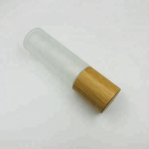 Grado Superior <span class=keywords><strong>mate</strong></span> botella de <span class=keywords><strong>aerosol</strong></span> de vidrio con tapa de bambú/helado botella del rociador de la bomba embalaje - Product Image 2