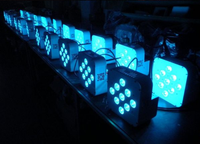 9 projecteurs plats et fins avec contrôle DMX512/activation sonore, émission de couleur RGBWA+UV pour la décoration de mariage