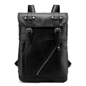 新设计户外旅行学校 PU 皮革男士笔记本电脑背包包