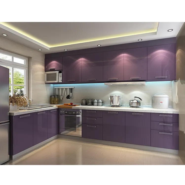 Foshan customized modern kitchen designs high gloss kitchen cabinets