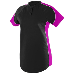 Custom Logo sexy plain design women baseball jersey pink - Product Image 2