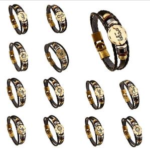 Alta calidad <span class=keywords><strong>2</strong></span> capa de cuero genuino PU tejido de aleación hebilla de la pulsera de la joyería - Product Image 6