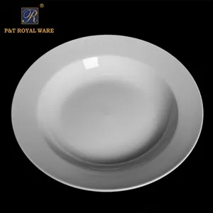 Atacado rodada 9 polegadas prato de porcelana branco personalizado china osso jogo de jantar em cerâmica placas de fundo