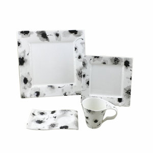 Casa mercancías china impreso cuadrado de lujo forma dinnerwares de cerámica portugués placas establece vajilla - Product Image 1
