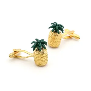 Custom charmante stijl gouden ananas manchetknopen